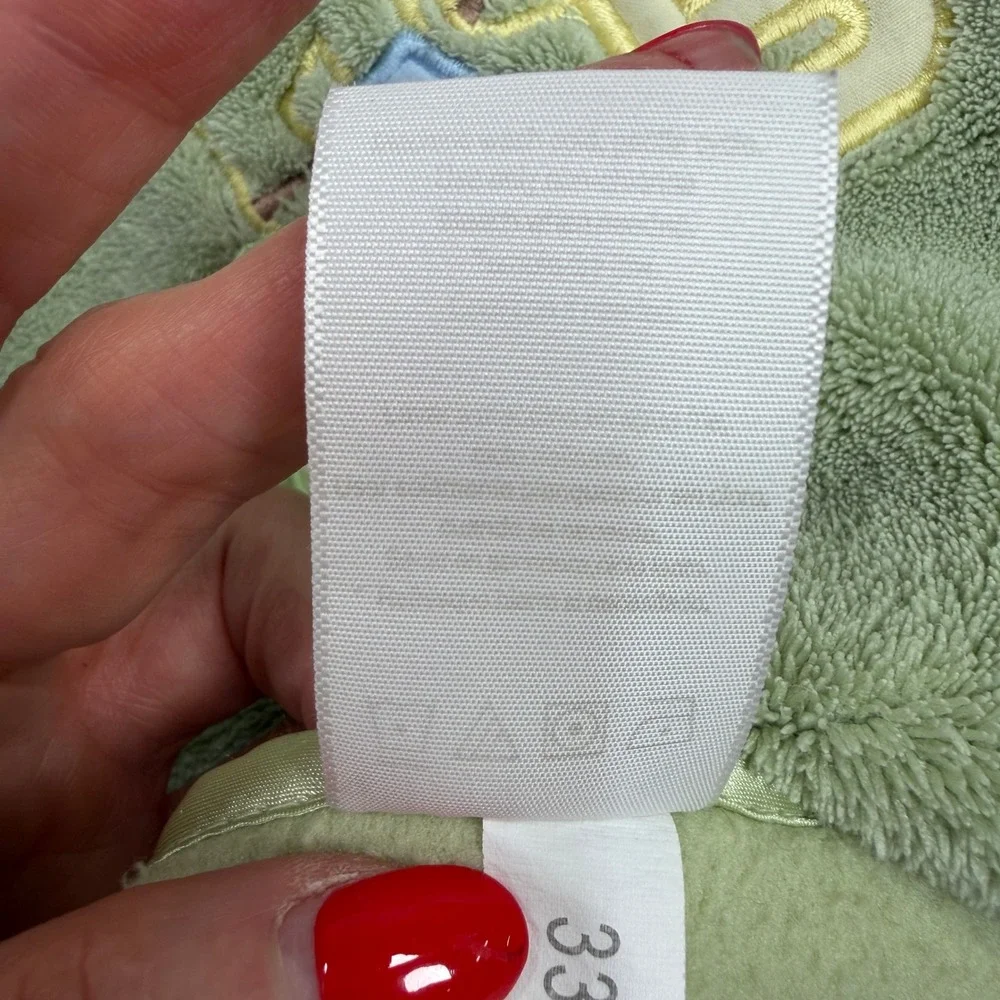 Carters Baby Blanket Sage Green Fleece Giraffe Duck Satin Trim 33108AF Nursery